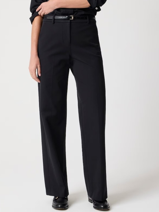 J. Crew Factory Pants - NEW J. CREW Remy full-length high-rise wide-leg dress pant Black Career Size 0